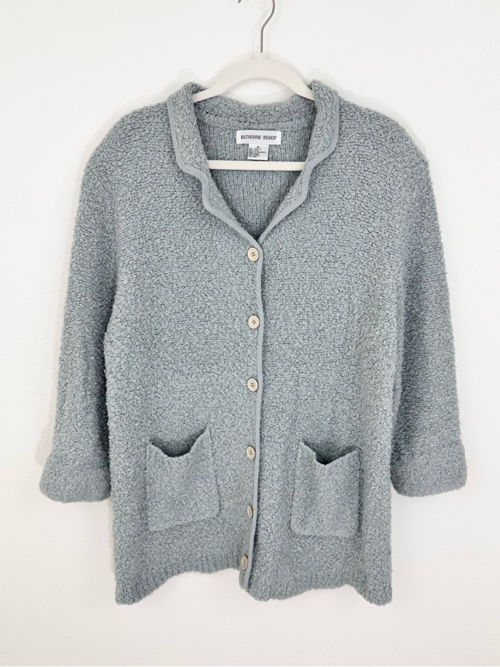 Katherine Bishop Cozy Boucle Jacket Transitional Jacket XL Blue Grey